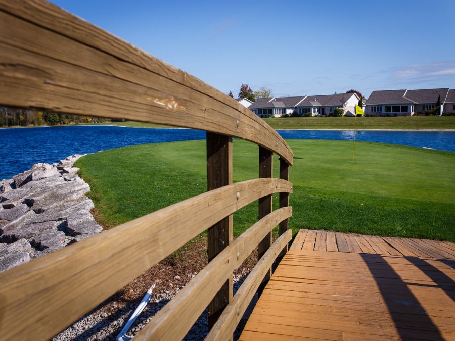 Walk Bridge to the Island Green