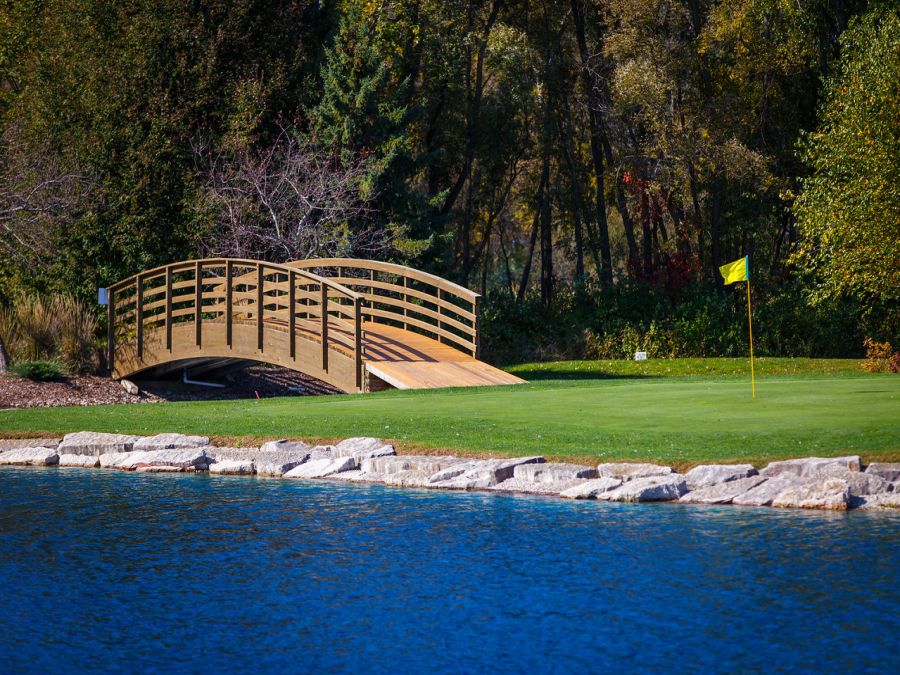 Island Green and Walk Bridge